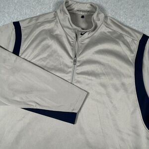Nike Therma-Fit‎ 1/4 Zip Long Sleeve Pullover Men's XXL Gray/Black Performance